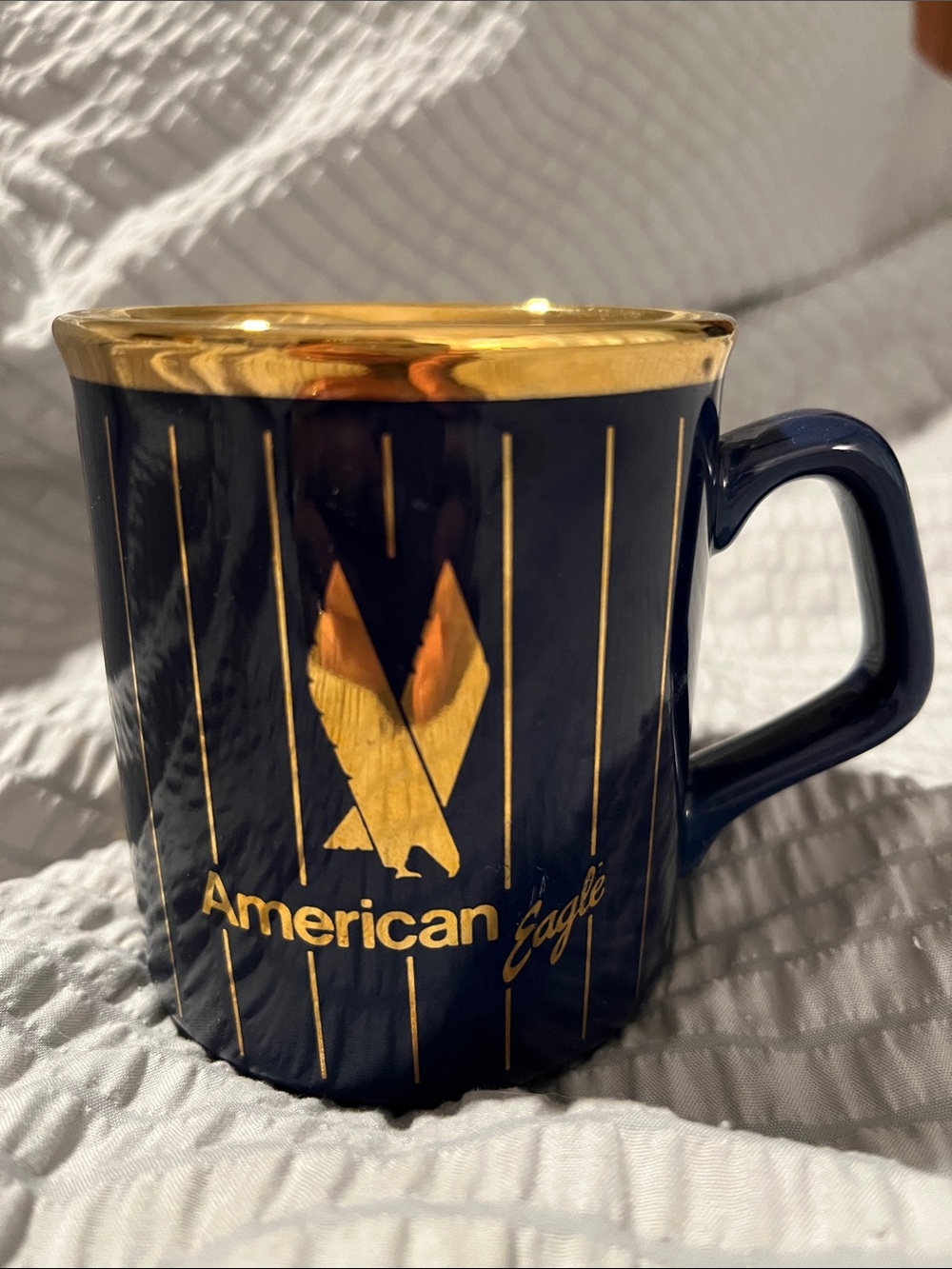 Saab 340B American Eagle Cobalt Blue Coffee Mug – Made in England VTG